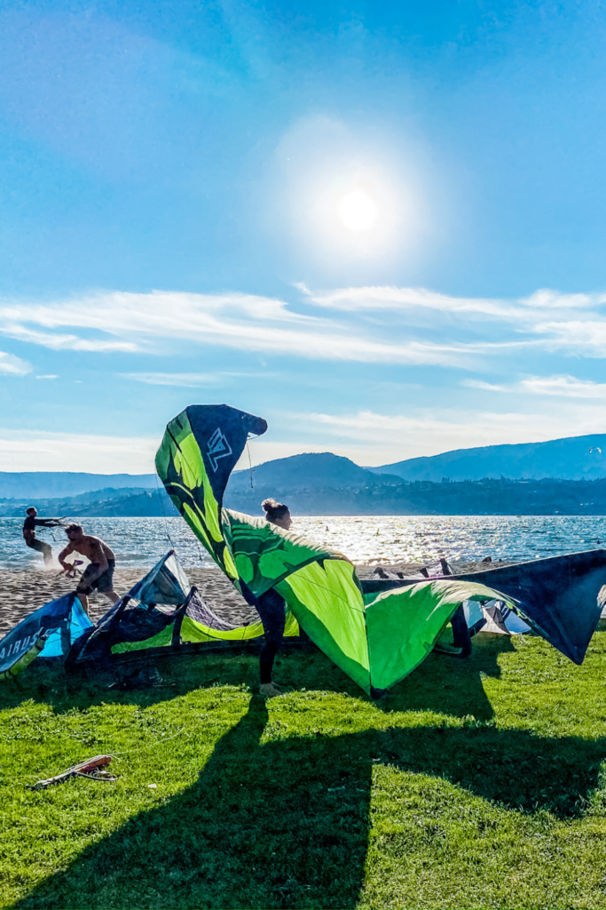 Kite surfers in Kelowna