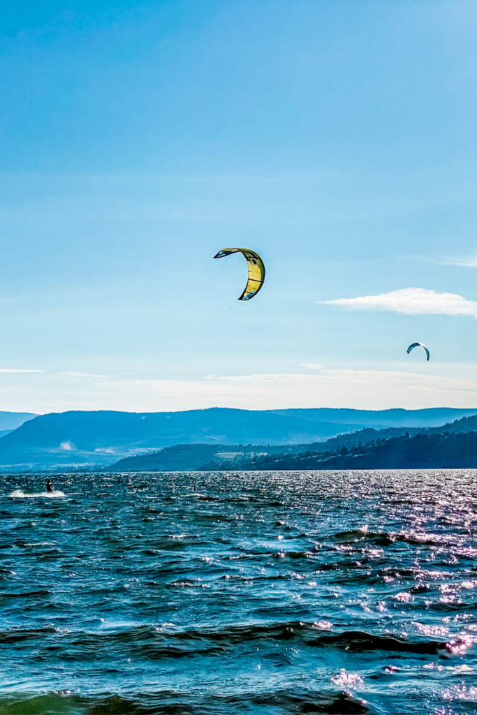 Kite surfers in Kelowna
