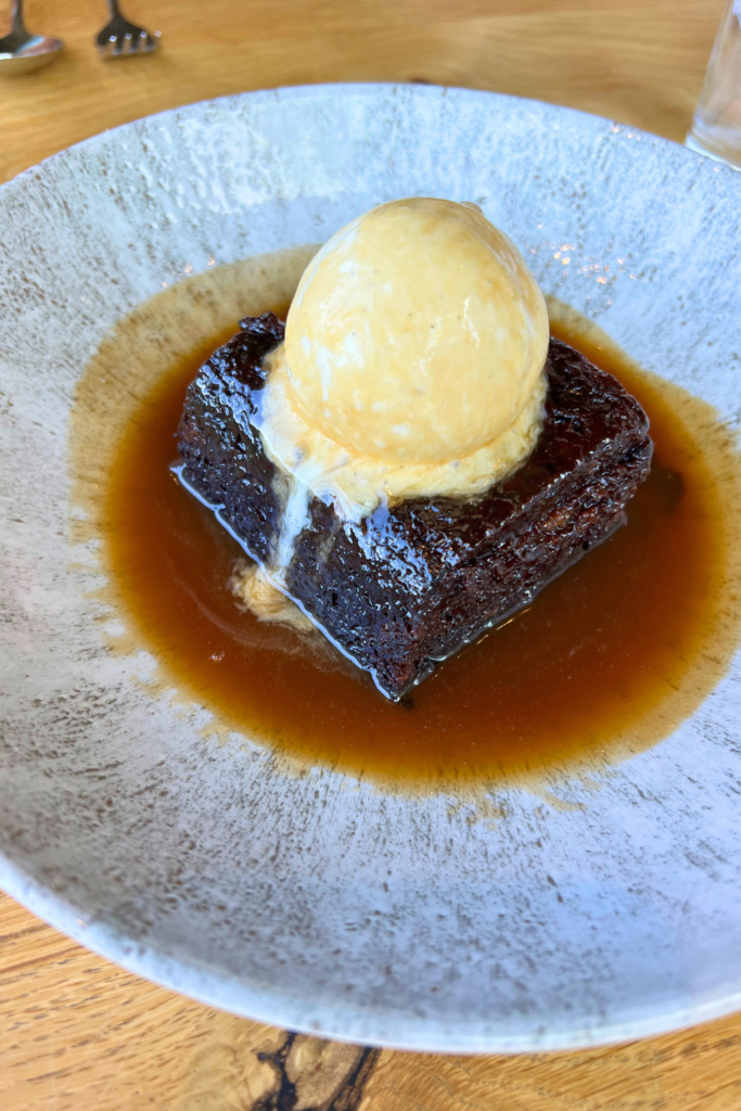 Sticky toffee pudding at Home Block at CedarCreek winery in Kelowna