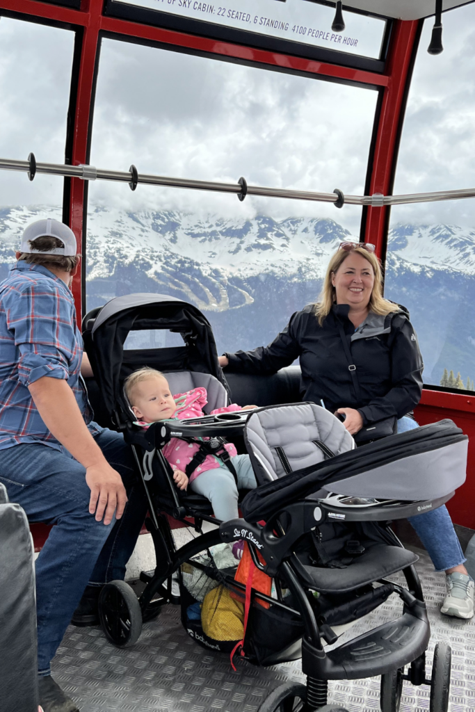 Peak2Peak gondola is stroller friendly in Whistler, BC. Things to do in Whistler with young kids. Everyone will enjoy these activities and spots to eat!